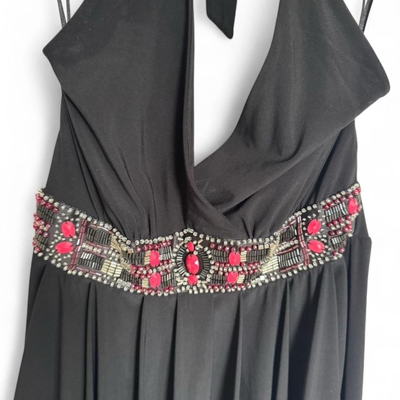 White House Black Market Elegant Black Dress with Embellished Bustline - Picture 9 of 11